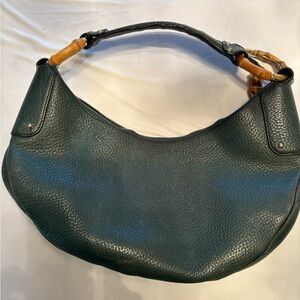 Gucci Dark Green Leather Hobo Bag